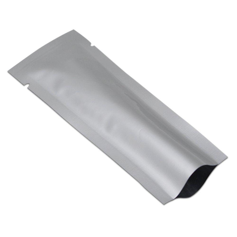 100 Pcs 1.38X3.94 Inch Coffee Food Storage Heat Sealable 3.34Mil Mylar Pure Foil Bag Vacuum Pouch For Sampling Packaging Aluminu